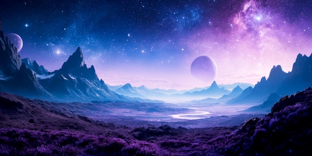 space background long banner gradient galaxy background purple sky