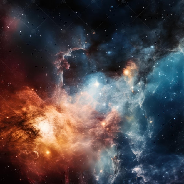 A space background with a nebula and stars