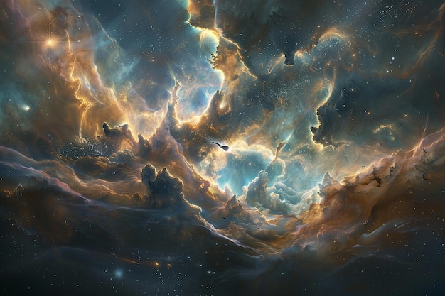 a space background with stars and nebula in the center