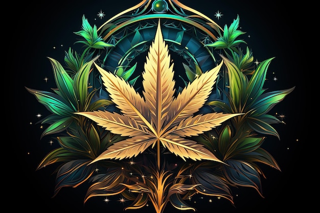 A space cannabis logo illustration generative ai