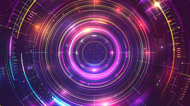 Space Circularity Red Purple and Blue Futuristic Orbit