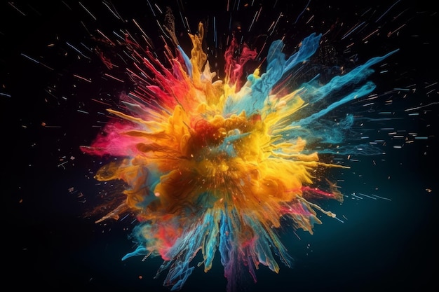 Space colorful explosion Powder color smoke