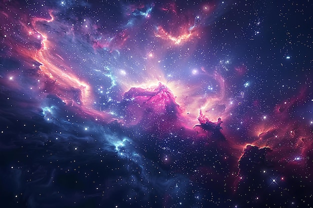 A space filled with lots of stars and nebulas