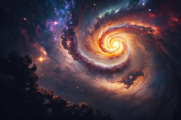 Space galaxy background Illustration Generative AI