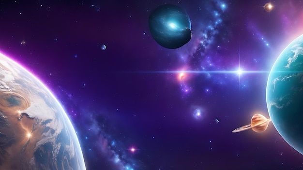 Space Galaxy Planets Stars 4K Ultra HD Wallpaper Stunning Space SciFi Art for Android and Windows