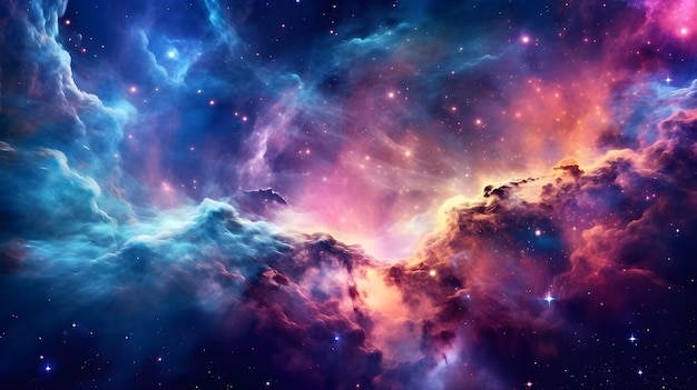 space galaxy realistic illustration Colorful nebula background