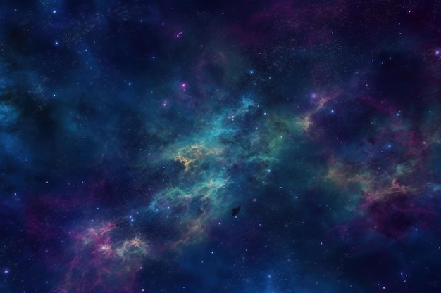 A space galaxy with a blue and purple background