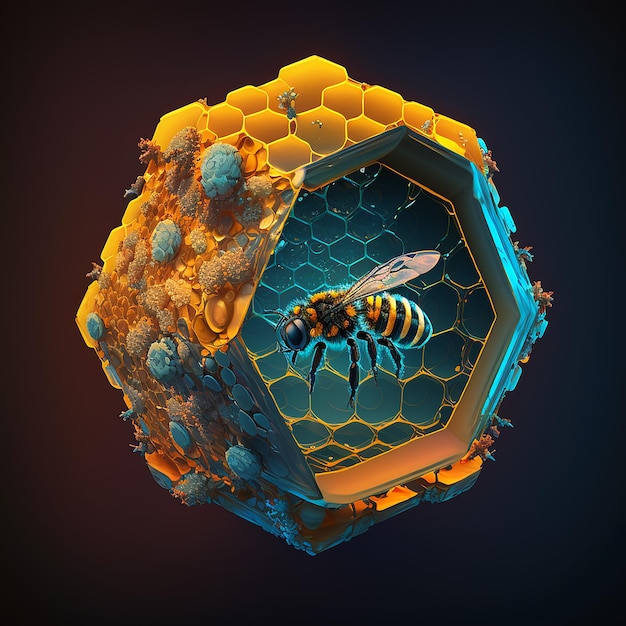 space honeycomb isolated on black background