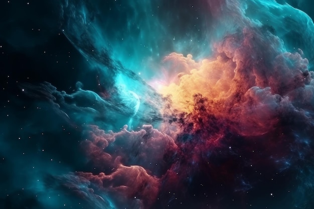 Space nebula colorful Generate Ai