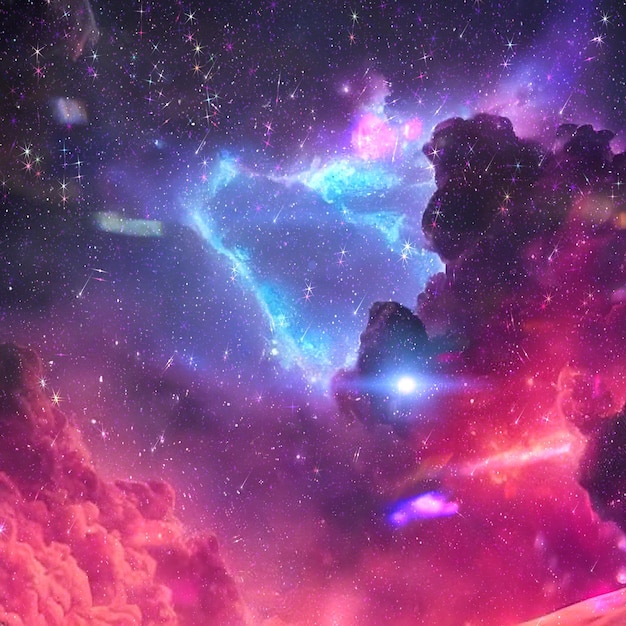 Space nebula and stars cosmic planet universe background