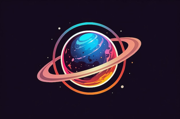 Space Orbital Planetary Sphere Logo Vector Design