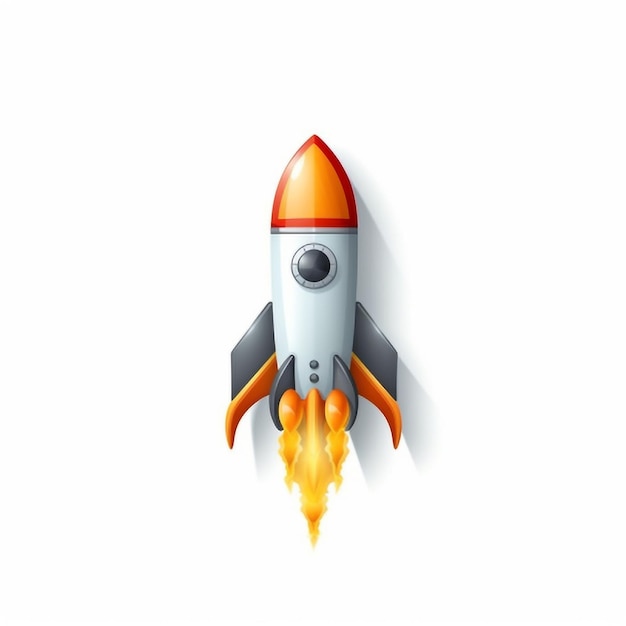 Space rocket on a white background