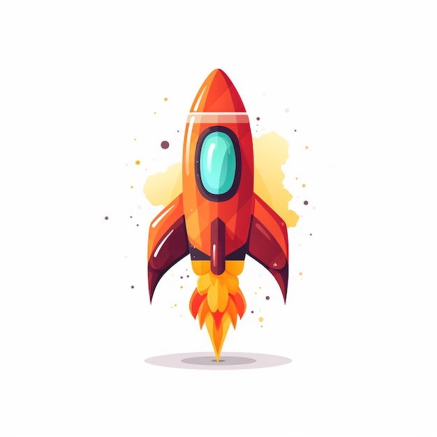 Space rocket on a white background