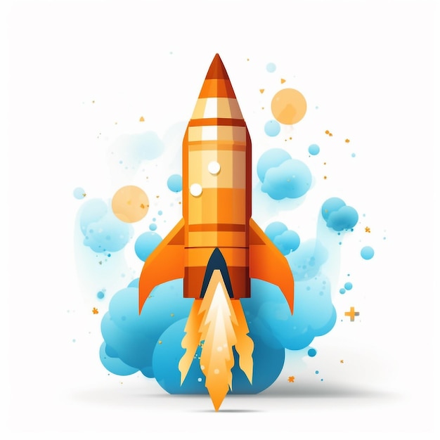 Space rocket on a white background