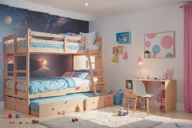 Photo space saving kids bedroom clever design ideas