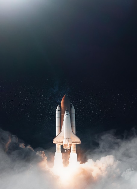 Space Shuttle takes off into space Elements of this image furnished by NASA