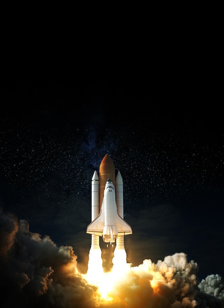 Space Shuttle takes off into space