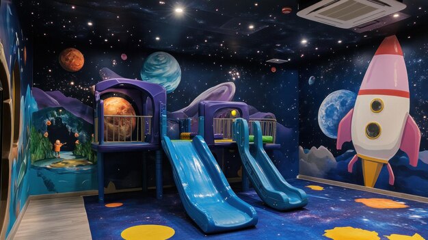 Photo space themed indoor playground