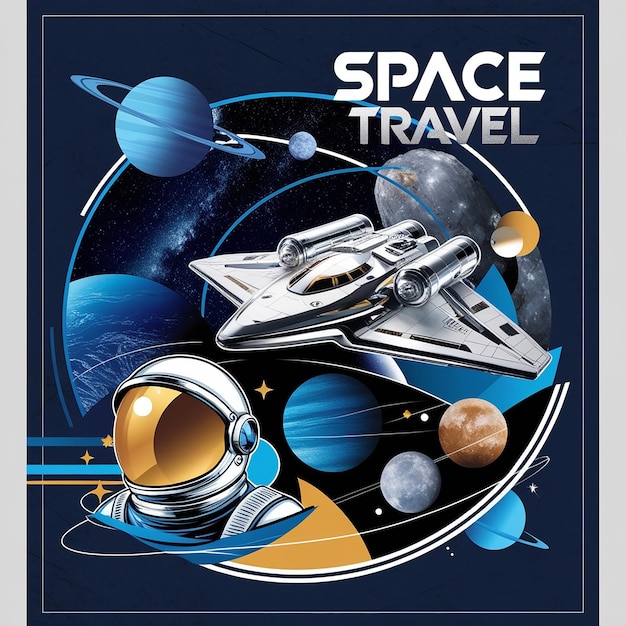 Photo space travel collage design