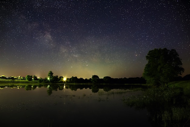 Space with stars in the night sky