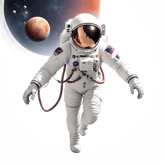 Spaceman Illustration With White Background