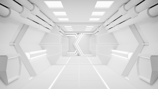 Spaceship Corridor is a stock motion graphics video that shows the interior of a moving spaceship. The POV in the corridor. 3D rendering