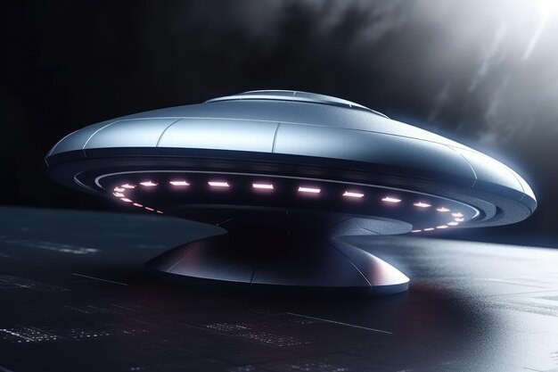 A spaceship that has the word ufo on it