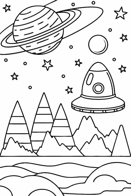 SpaceThemed Coloring Pages for Kids