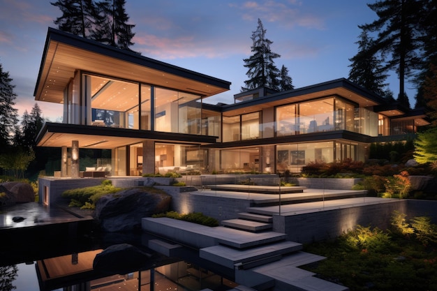 A spacious and contemporary house located in the outskirts of Vancouver Canada presenting an aura of