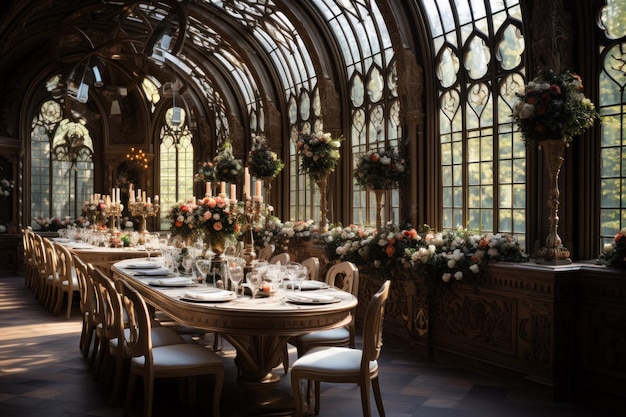 A Spacious Dining Room with a Large Table and Chairs