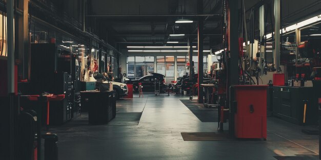 Spacious Interior of an Auto Repair Shop