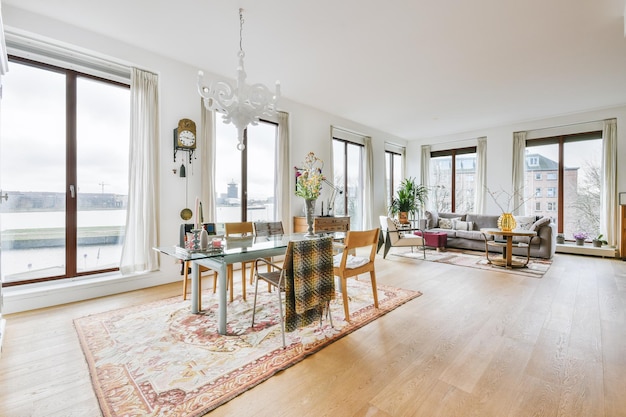 Spacious living room with dining and kitchen zone