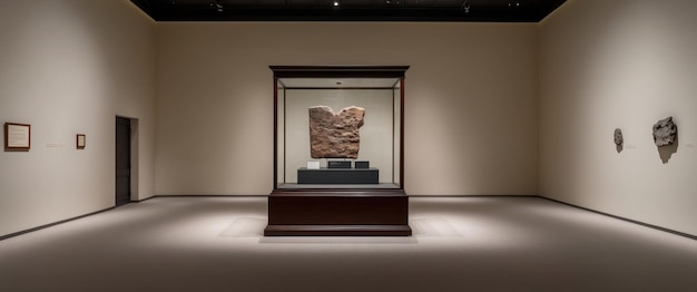 Photo a spacious minimalist exhibition room showcasing a single historical artifact