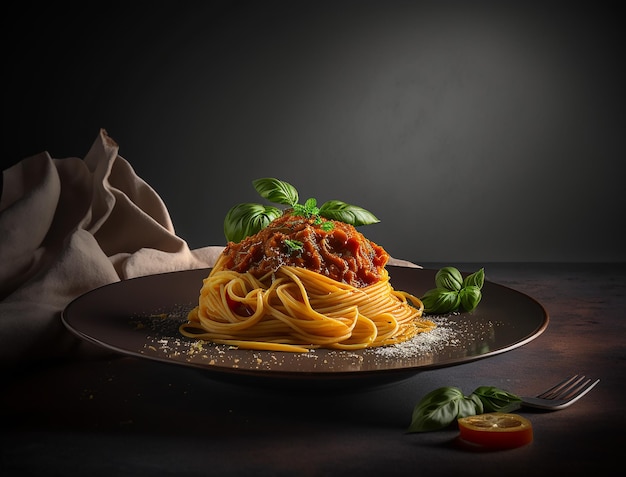 Spaghetti Food Photography Delicious Italian Cuisine Created with Generative AI