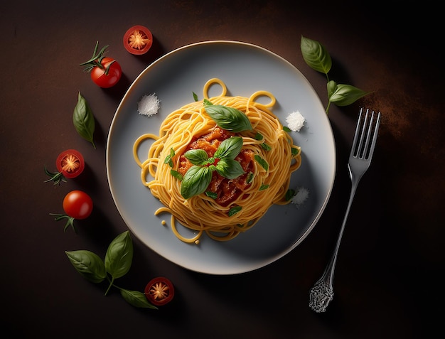 Spaghetti Food Photography Delicious Italian Cuisine Created with Generative AI