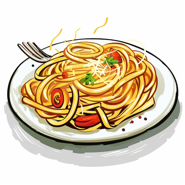 Spaghetti illustration icon cartoon graphics