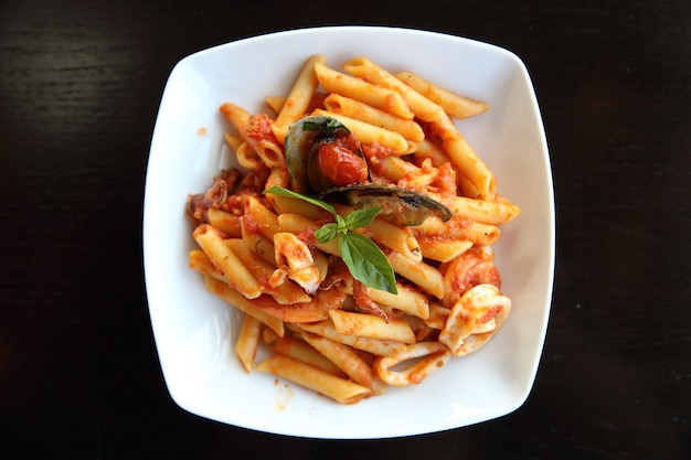 Spaghetti Penne with seafood