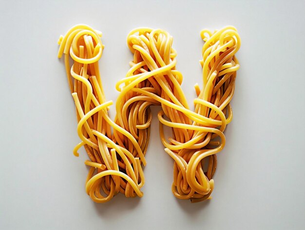 Photo spaghetti in shape of w letter spaghetti for cooking ai generated