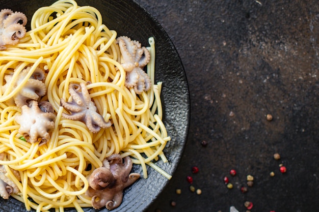 spaghetti with baby octopus