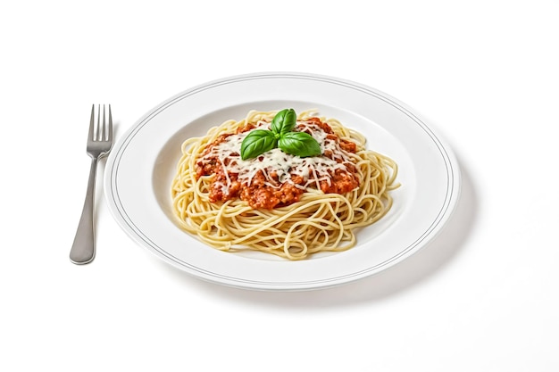 Photo spaghetti with bolognese sauce and parmesan cheese