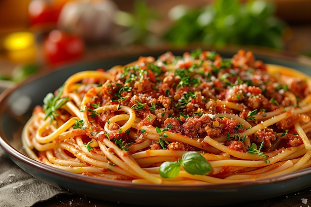 Spaghetti with Meat Sauce a Traditional Dish