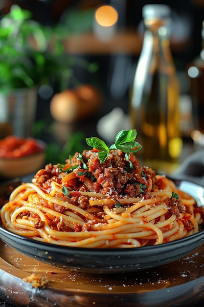 Spaghetti with Meat Sauce a Traditional Dish