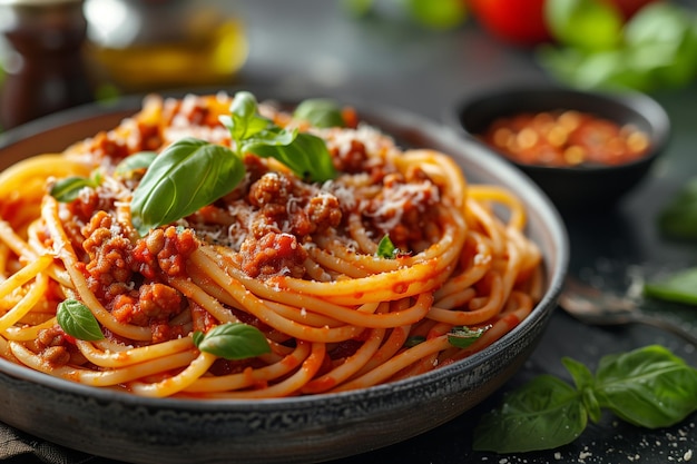 Spaghetti with Meat Sauce a Traditional Dish