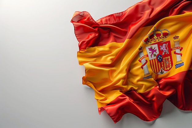 Spain flag of silk3D illustration