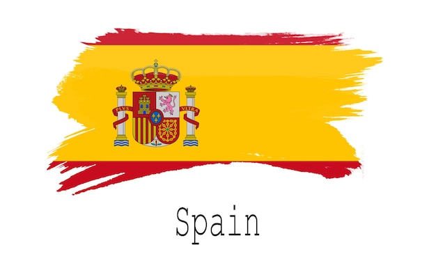 Spain flag on white background