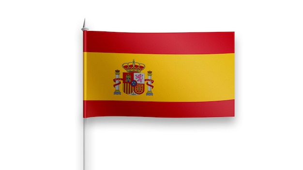 spain flag on a white background