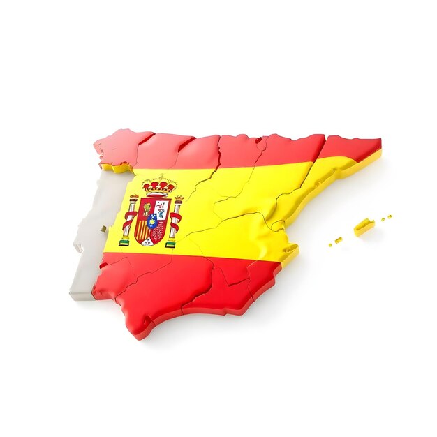 Spain Map Flag Concept Illustration Design