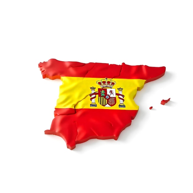 Spain Map Flag Concept Illustration Design