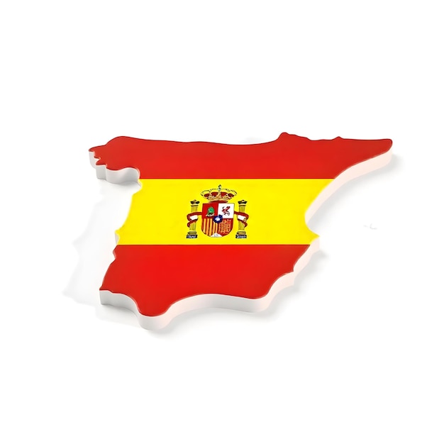 Spain Map Flag Concept Illustration Design