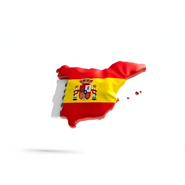 Photo spain map flag concept illustration design